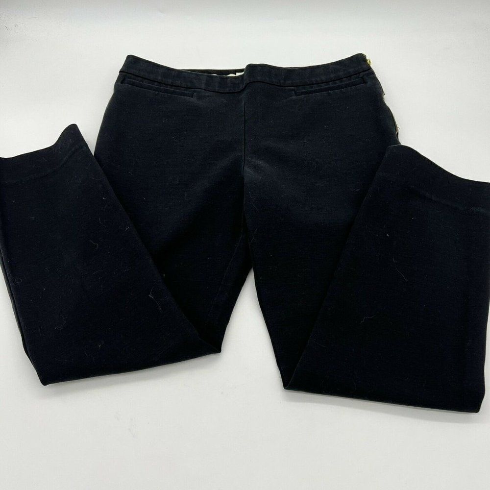 Kate Spade black flat front pants size 8 side zip - Picture 1 of 4